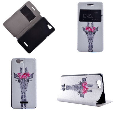 

Giraffe Design PU Leather Flip Cover Wallet Card Holder Case for Wiko Rainbow