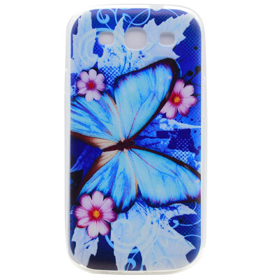 

Blue butterfly Pattern Soft Thin TPU Rubber Silicone Gel Case Cover for Samsung GALAXY S3