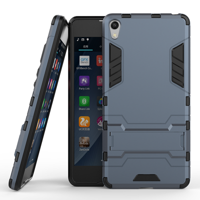 

Dark blue Slim Robot Armor Kickstand Shockproof Hard Rugged Rubber Back Case For SONY Xperia E5