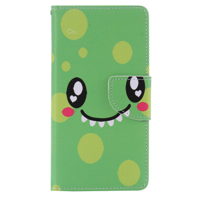 

Green Smile Design PU Leather Flip Cover Wallet Card Holder Case for SONY M5