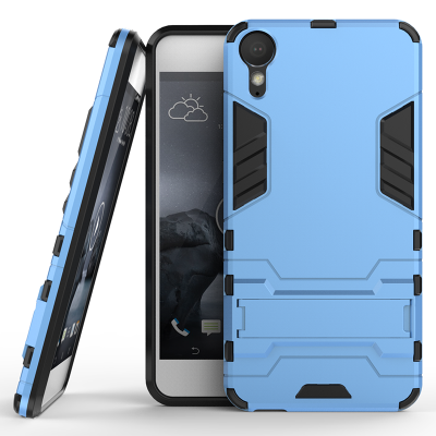 

Blue Slim Robot Armor Kickstand Shockproof Hard Rugged Rubber Back Case For HTC Desire 10