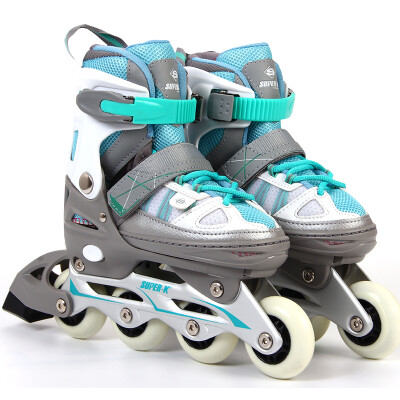 

Lion Pug High (super-k) skates adult roller skates adjustable code roller skates men and women straight skates children available practice level blue 30-33 yards SCB61403