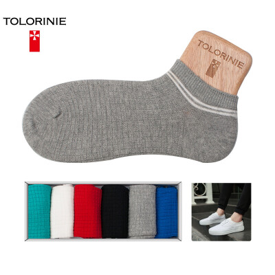 

TOLORINIE casual female socks spring&autumn combed cotton socks double needle simple boat socks four seasons socks 6 double installed K7553