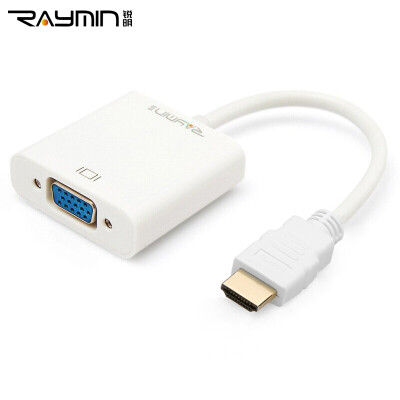 

Rui Ming RM215WH Преобразователь HDMI в VGA HD с адаптером для аудио-адаптера Подключение к компьютеру Телевизионный проектор Линия дисплея Белый