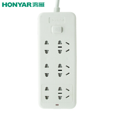 

Hong Yan (HONYAR) ZDK401-18 upgrade new structure 4 1.8 m socket child protection door total control switch light plug inserted line board / wiring board / drag line board
