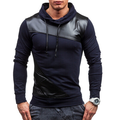 

New Men's Casual Stitching Hooded Fleece Pullover Hoodies