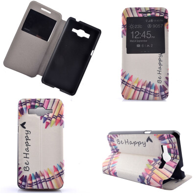 

Colorful Crayon Design PU Leather Flip Cover Wallet Card Holder Case for Samsung Galaxy Grand Prime G530