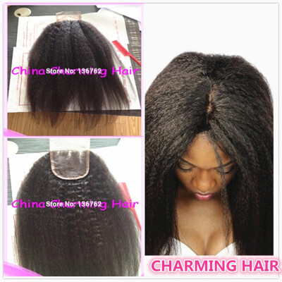 

Virgin Brazilian Kinky Straight Hair Closure,100% Human Hair Lace Closure 4x4,Top Quality Hair Products,Natural Color 1B