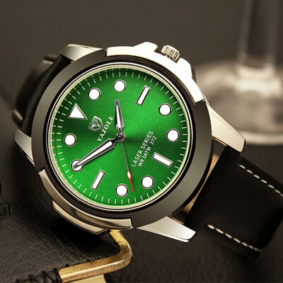 

Ya Zhuo Lun business watches 2017 spring new non-mechanical men's sports watch luminous green YZL0573TH-4
