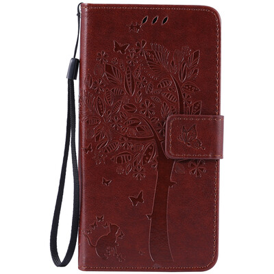 

Brown Tree Design Кожа PU флип крышки Кошелек Карты Держатель чехол для SONY M4