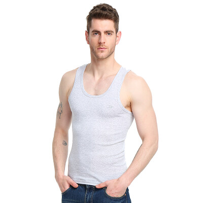 

CARTELO Cotton Men&39s Vest Threaded Stretch Slim Men&39s Embroidery T-Shirt KDLBX001 Gray