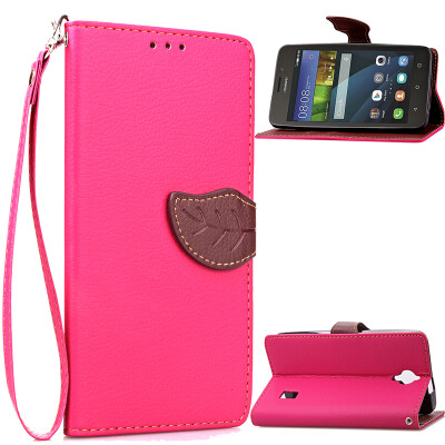 

Pink Design PU Leather Flip Cover Wallet Card Holder Case for Huawei Y635