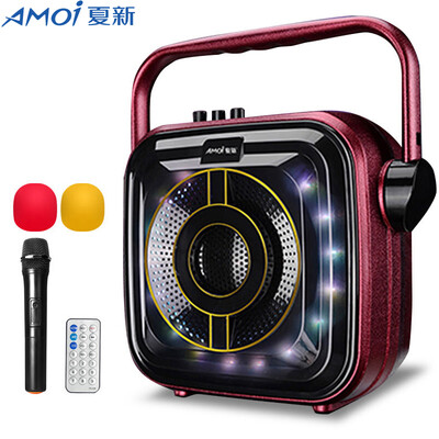 

Amoi SA-852 6.5-дюймовый наружный квадратный танец аудиокарты портативный мобильный утренний заряд тоста литиевая батарея Динамики громкоговорителей динамиков Bluetooth (красный)