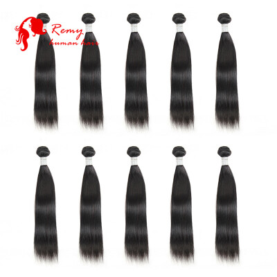 

CZ Hair Indian Straight Hair 10 Bundles High Quality 100% Unprocessed Virgin Human Hair Weave 10pcs/lot Natural Black