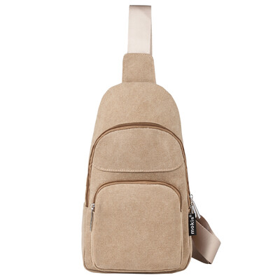 

Jingdong Supermarket Moqisi MOKIS canvas chest bag men&women casual outdoor sports bag Messenger bag shoulder bag MKXB001-k khaki