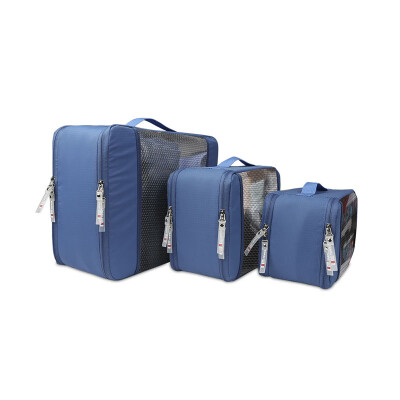 

BUBM T3JT Travel Three-Piece Set Pouch Washing Bag Underwear Storage Bag Travel Clothing Storage Bag Set Finishing Bag Blue