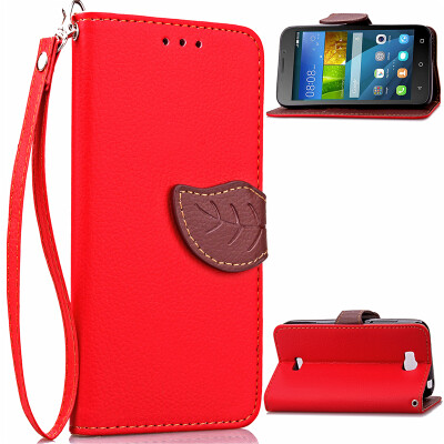 

Red Design PU Leather Flip Cover Wallet Card Holder Case for Huawei Y5c/Honor Bee