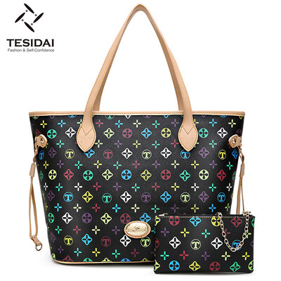 

Tesidai ladies bag handbag shoulder bag two-piece suit V004 black