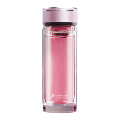 

Jingdong Supermarket Ya set glass double glass female heat-resistant cups portable creative fashion crystal cup office filter cup black 300ml
