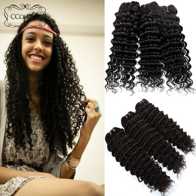 

8A Brazillian Deep Wave CCollege Hair 3 Pcs Lots CCollege Hair Company Products Brazilian Hair Human Hair Bundles
