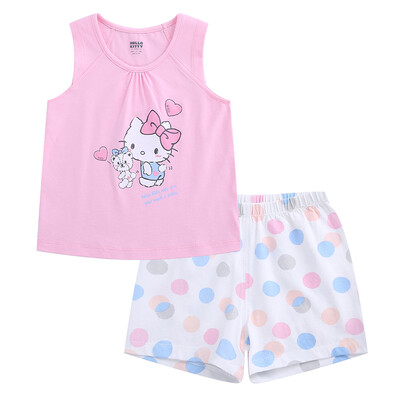 

HelloKitty Girls Vest Set Trousers Pants Outwash Set KA722CA13P2190 Peach Powder 90