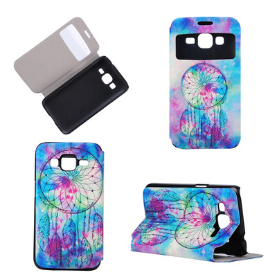 

Pink Dreamcatcher Design PU Leather Flip Cover Wallet Card Holder Case for Samsung Galaxy CORE Prime G360