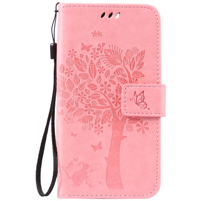 

Pink Tree Design PU Leather Flip Cover Wallet Card Holder Case for LENOVO Lemon 3