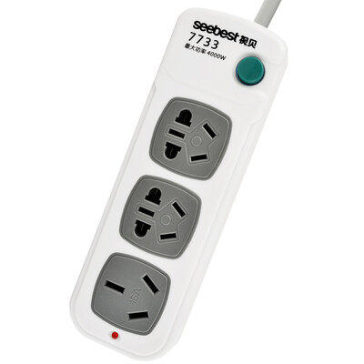 

Seebest 7733 3-позиционная высокопроизводительная розетка для кондиционирования воздуха 10A поворот 16A с переключателем (2,8 метра) белый