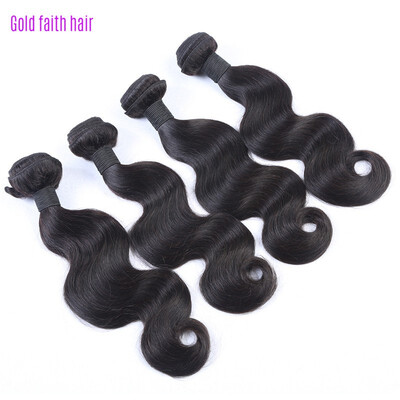 

Goldfaith 4pcslot Brazilian Body Wave Weave Bundles Superior Quality Natural Black Human Virgin Hair Weft Extension