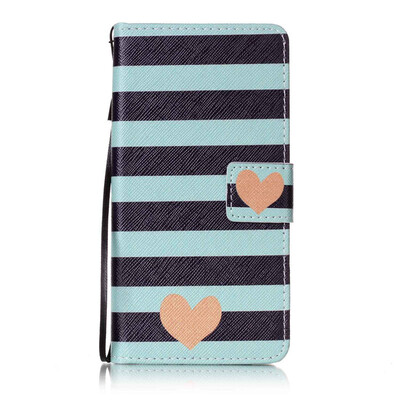 

Blue Stripes Дизайн PU кожа флип Обложка Кошелек для карты памяти чехол для LG K8