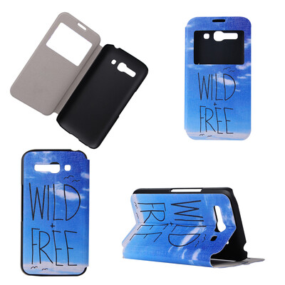 

Wild Free Design PU Leather Flip Cover Wallet Card Holder Case for Alcatel One Touch Pop C9