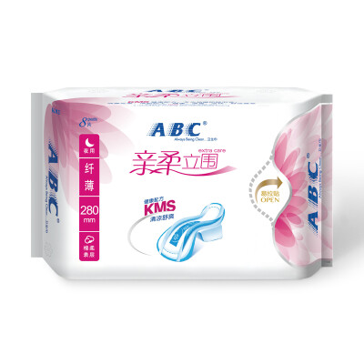 

ABC pro-soft fuselage thin cotton flexible surface night sanitary napkin 280mm 8 KMS recipe