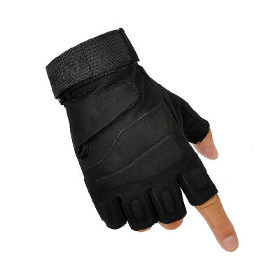 

LAC Fitness gloves Half finger gloves Sports army fans Special soldiers outdoor leisure fitness mountaineering anti-skid riding tactical gloves black  code