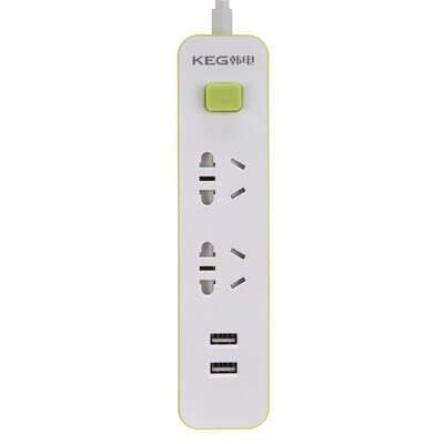 

Корейский электрический (KEG) HD-ZSB-02KU2-G 1,8 м 2 отверстие 2USB смарт-лимонный зеленый разъем штепсельной вилки платы питания