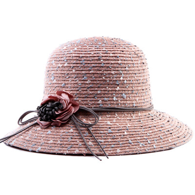 

Hampoo hanshop shade hat outdoor straw hat summer lady sun weave hat foldable beach hat HSM27 pink 57cm adjustable