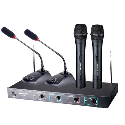 

Win TAKSTAR TC-4R 266 group 4 goose neck wheat wireless microphone one drag four microphones professional conference table gooseneck conference stage KTV speech host microphone