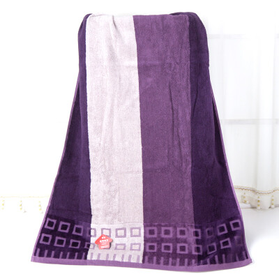 

Yaguang towel home textiles pure cotton color broken file soft water thickening adult cotton Binhai bath towel purple 70 * 140cm 420g /