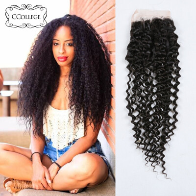 

Grade 8A Malaysian Virgin Hair Kinky Curly Lace Closure Unprocessed Malaysian Human Hair Weaves 1Pcs "8-30" Inches Lace Closure