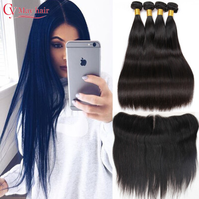 

Cy May Hair 8A 13x4 Ear To Ear Lace Frontal Closure With 3 Bundles Tissage Bresilienne Straight Hair With Closure