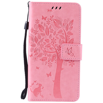

Pink Tree Design PU кожа флип крышку кошелек карты держатель чехол для SONY M4