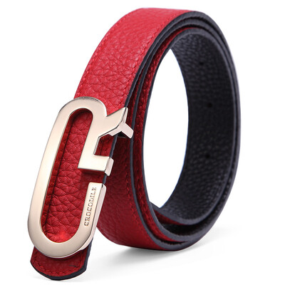 

Crocodile CROCODILE female belt fashion leather candy color buckle belt buckle 14613004-04 red