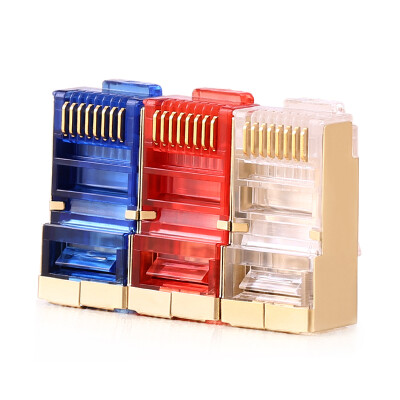 

AMPC AMCOM AMCAT6BGP050 BU six types of Gigabit shield crystal head pure copper shell gold-plated CAT6 cable RJ45 network connector connector blue 50