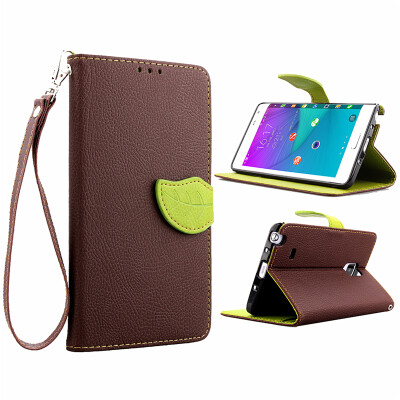 

Brown Design PU Leather Flip Cover Wallet Card Holder Case for Samsung Galaxy Note Edge/N9150