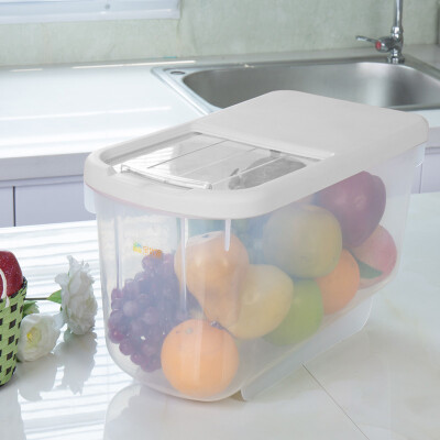 

Bao Youni rice barrel 10kg rice cylinder storage box plastic fresh-keeping box rice box sealed cans storage tank kitchen supplies white DQ9005-2