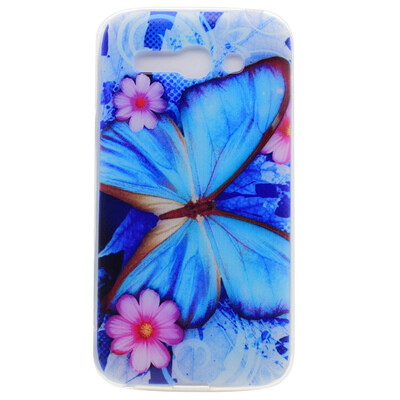 

Blue butterfly Pattern Soft Thin TPU Rubber Silicone Gel Case Cover for Alcatel One Touch Pop C9