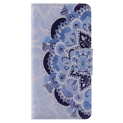 

Blue Flower Design Кожа PU откидной крышки Кошелек Карты Держатель чехол для HUAWEI P9 MINI