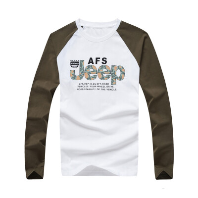 

Battlefield Jeep Long Sleeve T-Shirt Men Fashion Casual Slim Round Collar Print Men's T-Shirt 16057Z3002 Blue