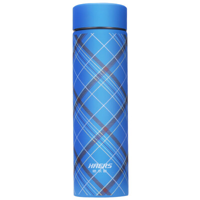 

HAERS Fashion Straight Thermos Double из нержавеющей стали Кубок Бизнес-офис Мужчины и женщины Кубок чая 450 мл Полоса Розовый