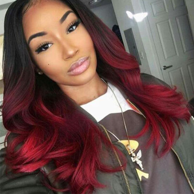 

Ombre Burgundy Peruvian Hair Short Body Wave Weave 4 Bundles Ombre Hair Extensions 1BBurgundy Color Cheap Bettylove Hair