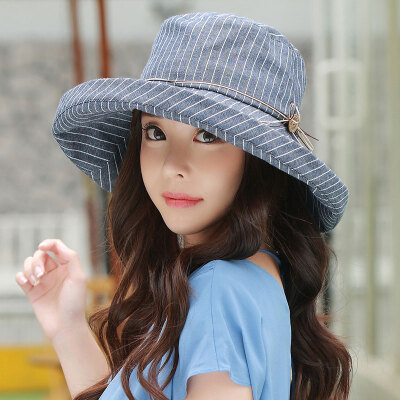 

Jingdong supermarket] Siggi SI89322 hat children Korean tide, summer striped sun hat, tide folding sun hat, outdoor beach hat, Na